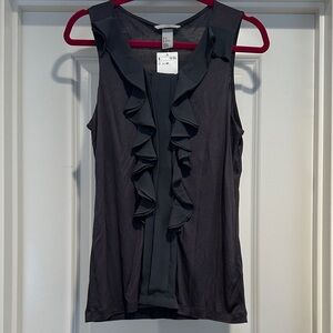 H&M Charcoal Ruffle Blouse